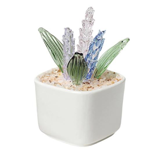 Artificial Potted Plant Handmade Colored Glaze Lavender Potted Plant