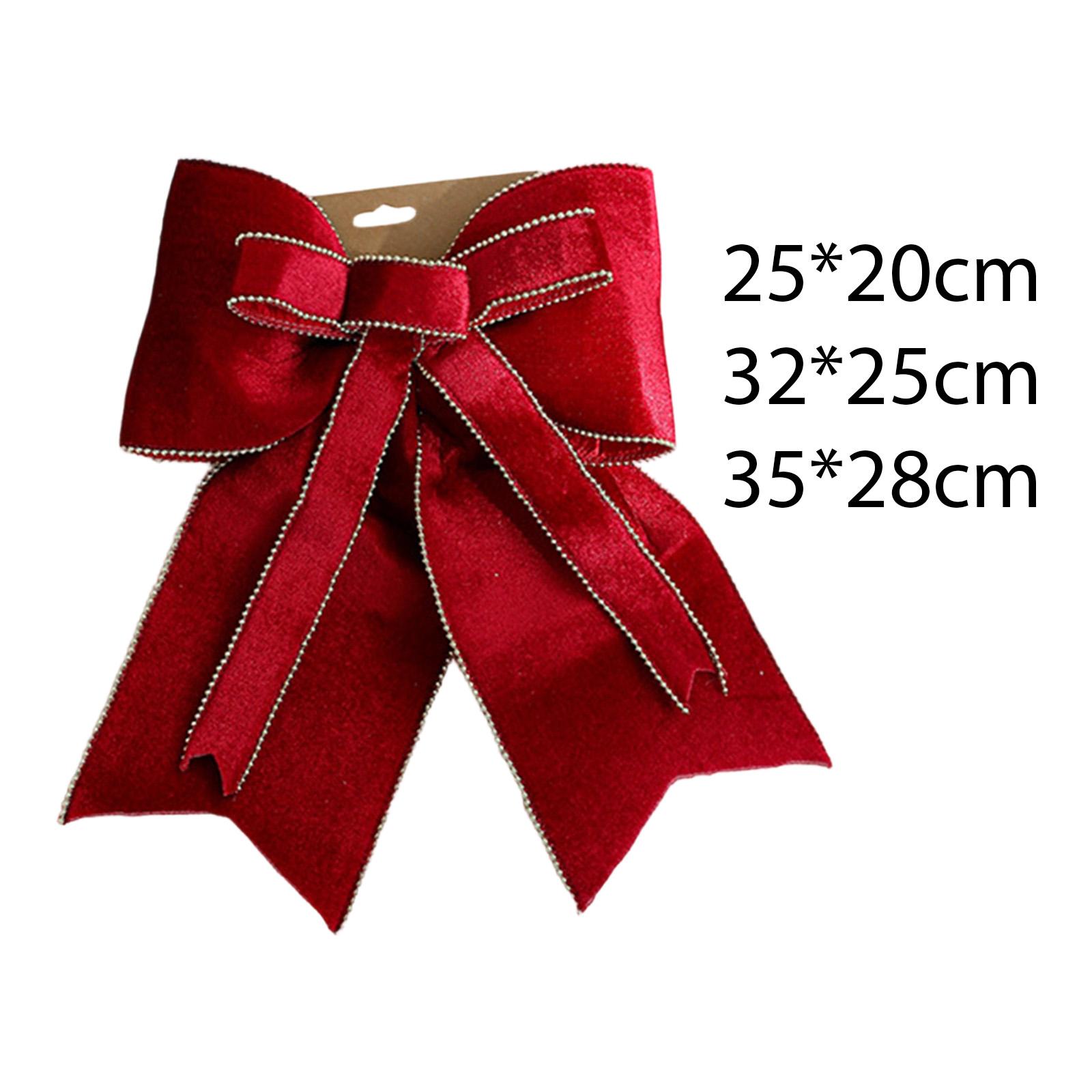 

Red Christmas Bow Pendant Photo Props Bow Hanging Ornament Christmas Tree Hanging Decoration for Wall Living Room Scene Layout S 25cmx20cm