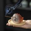 Pufferfish Incense Stick Holder Resin Globefish Tea Pet Figurine Incense Burner Home Office Tea Room Table Decoration Ornament