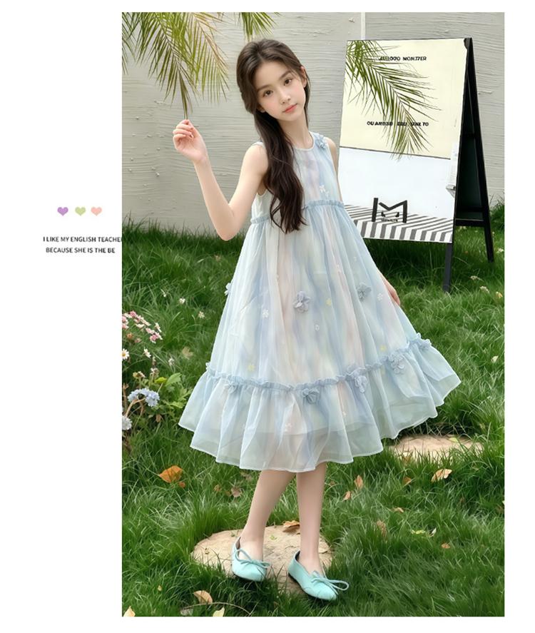 Girls' Chiffon Dress - Summer 2026 Sweet Children's Vest Skirt