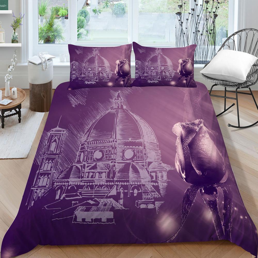 Creative Rose Series Bedding Two Or Three-Piece Set Polyester 3D Digital Printing