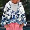 Women's Floral Print Loose Casual Long Sleeved Hooded Sweatshirt