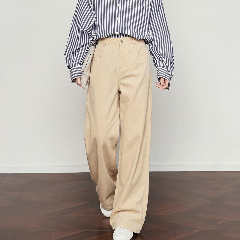 Demana Women's Autumn Corduroy Straight Leg Casual Pants