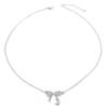Clavicle Chain Silver Bowknot Necklace Love Heart Pendant Simple Pendant Chain  Girls/Women