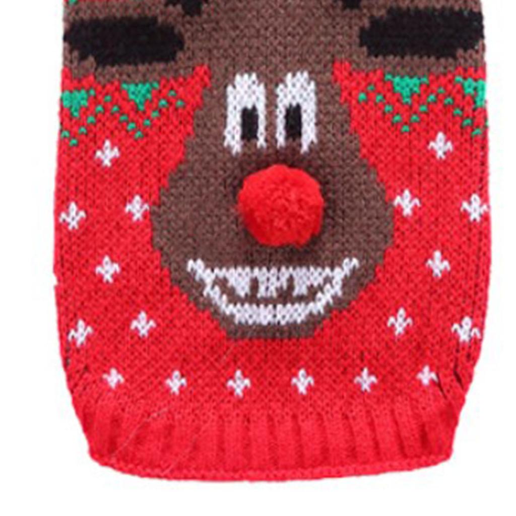 Dog Elk Sweater Autumn Fashionable Cute Warm Comfortable Pet Christmas Sweater for Christmas Party Home Travel Red XXL