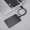 USB2.0 Aluminum Alloy Brushed Mobile Hard Disk Box with Shockproof for 2.5inch SATA HDDSSD Black