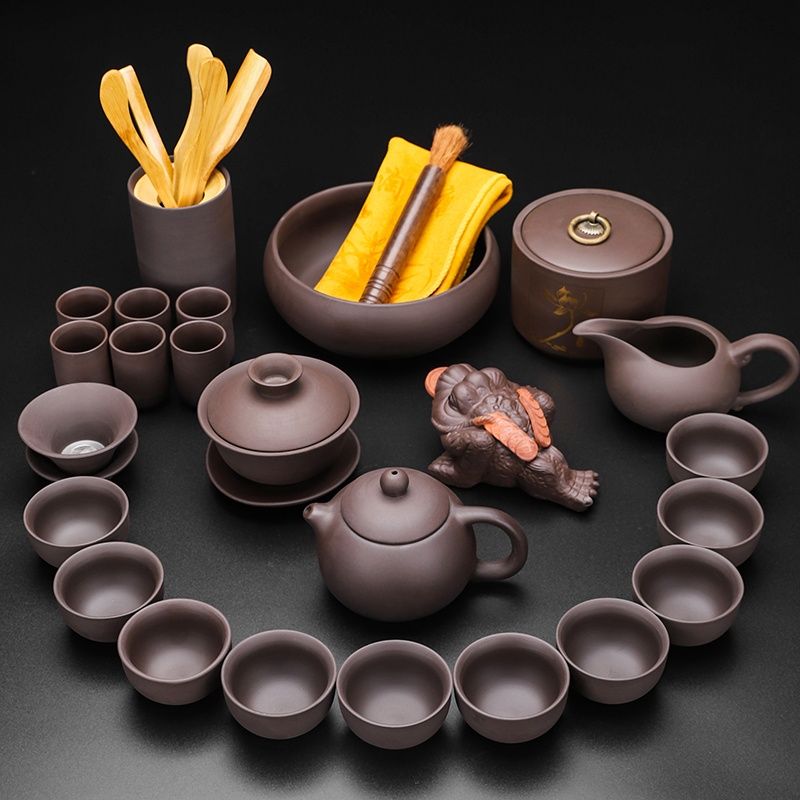 Chinese Yixing Purple Clay Teapot  Antique Pot Handmade Xishi Tea Pot Tradition Tea Set Household Drinkware