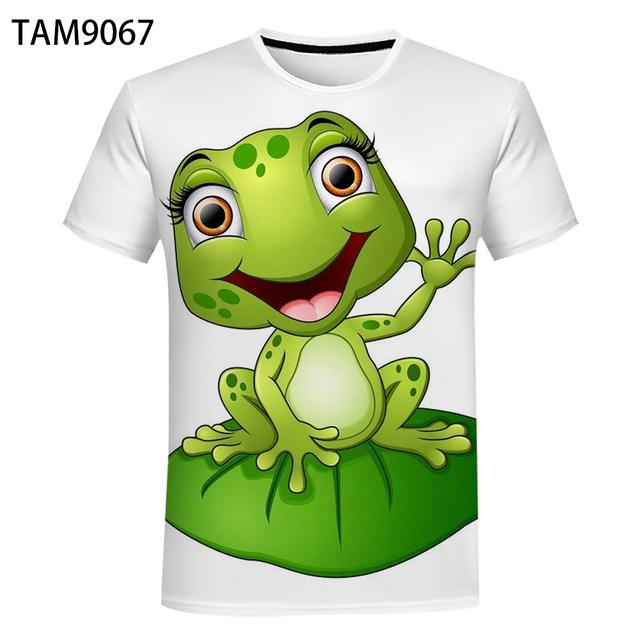 Evropská a americká nová personalizovaná řada Funny Frog 3D tisk Léto Pánské Dámské Tričko nadměrné velikosti Street Styl