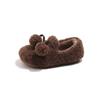 Girls' Plus Velvet Cotton Shoes - Winter 2025 Fur Ball Loafers with Soft Sole for Babies and Children