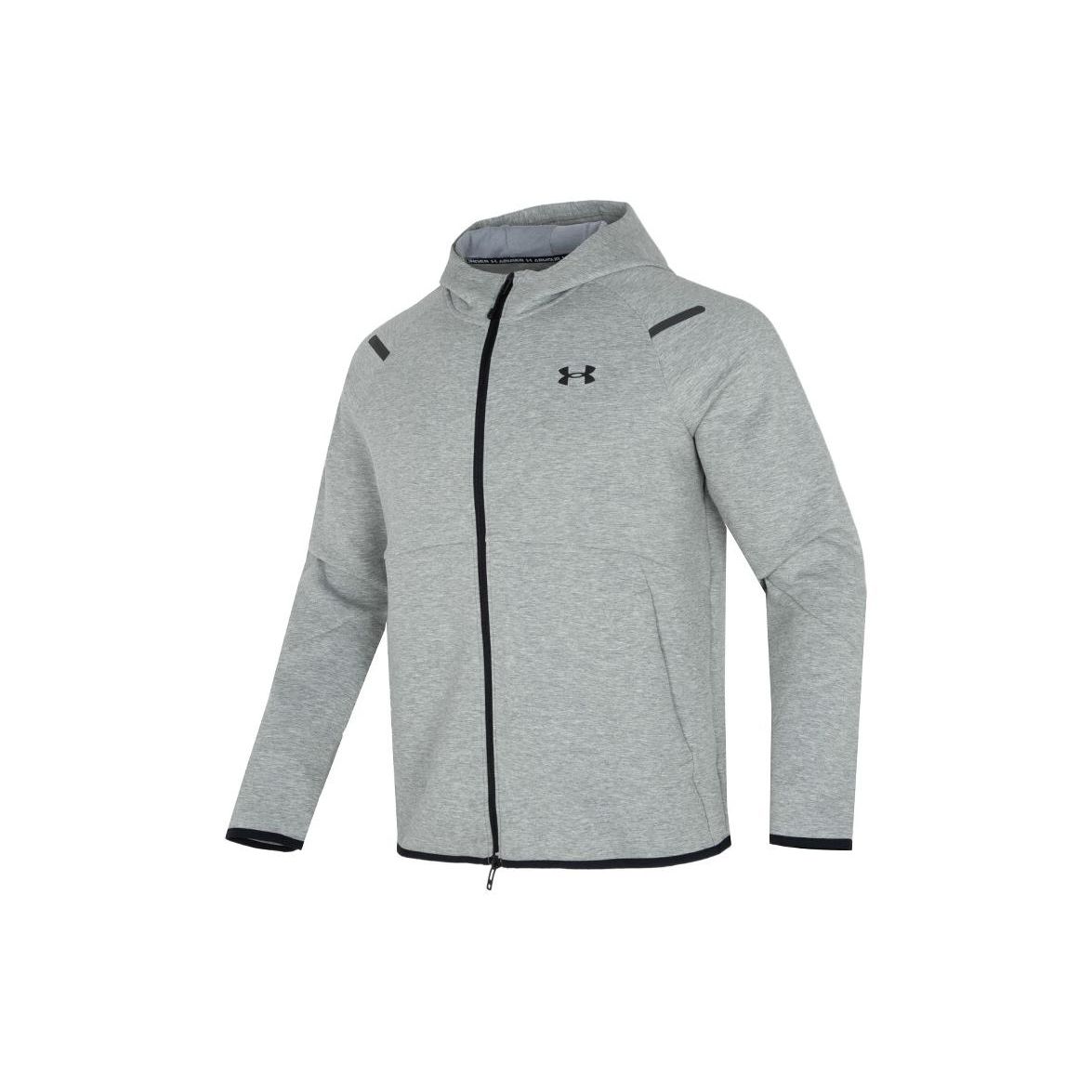 Under Armour Logo Print Solid Color Breathable Sports Training Casual Jacket Men Gray 1379806-011 XL