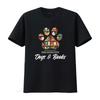 Easily Distracted By Dogs And Books Animal Lover T Shirt vintage Washed fashion Top For Everyday Wear homme Breathable