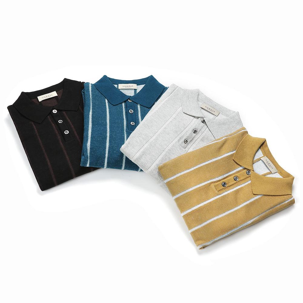 Solti Reverse Combination Polo Knit (Mustard)