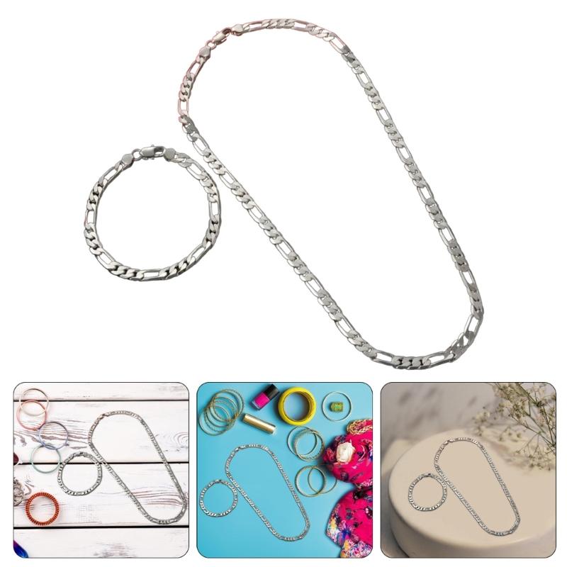 Fashionable Chain Necklace Metal Jewelry Set Metal Necklace Set Chain Link Party Accessories Chain Jewelry Metal Texture