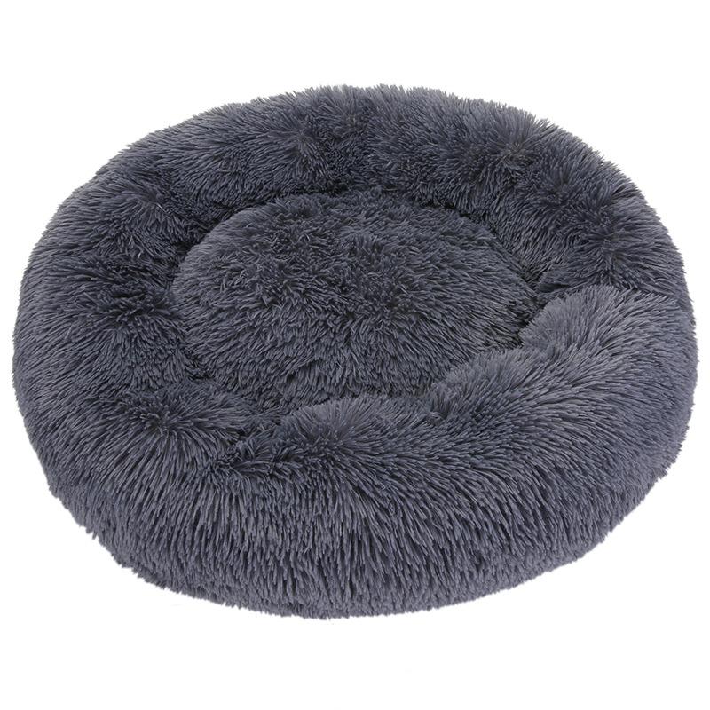 Warm Long Plush Pet Bed Round Winter Cat Bed Dog Bed Removable Washable Pet Supplies