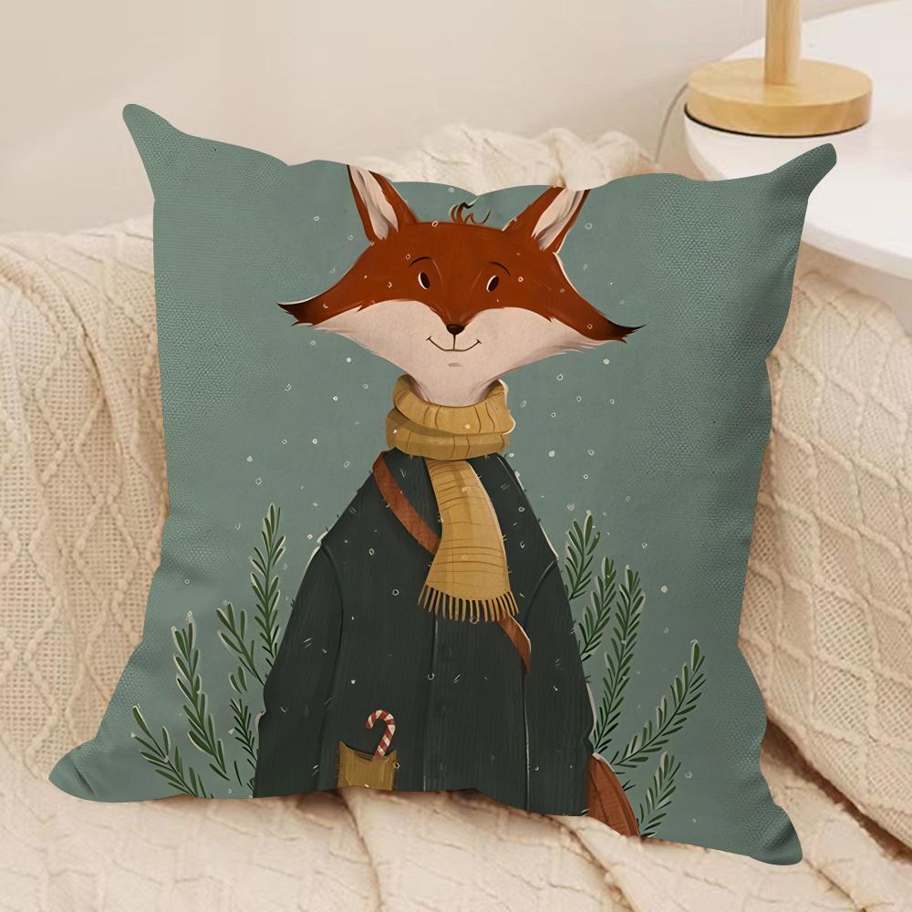 Cute Animal Snowflake Retro Cushion Cover Silky Short Plush Invisible Zipper Dustproof Sofa Pillow Case For Home Decor