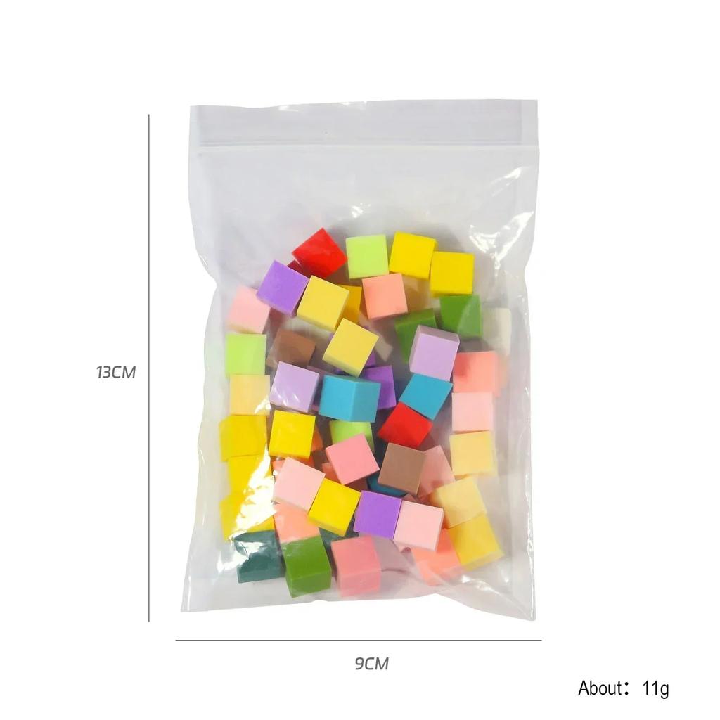 1cm Colourful Mini Square Cosmetic Sponge Makeup Powder Puff Wet Dry Makeup Manicure Gradient Sponge Nail Tools