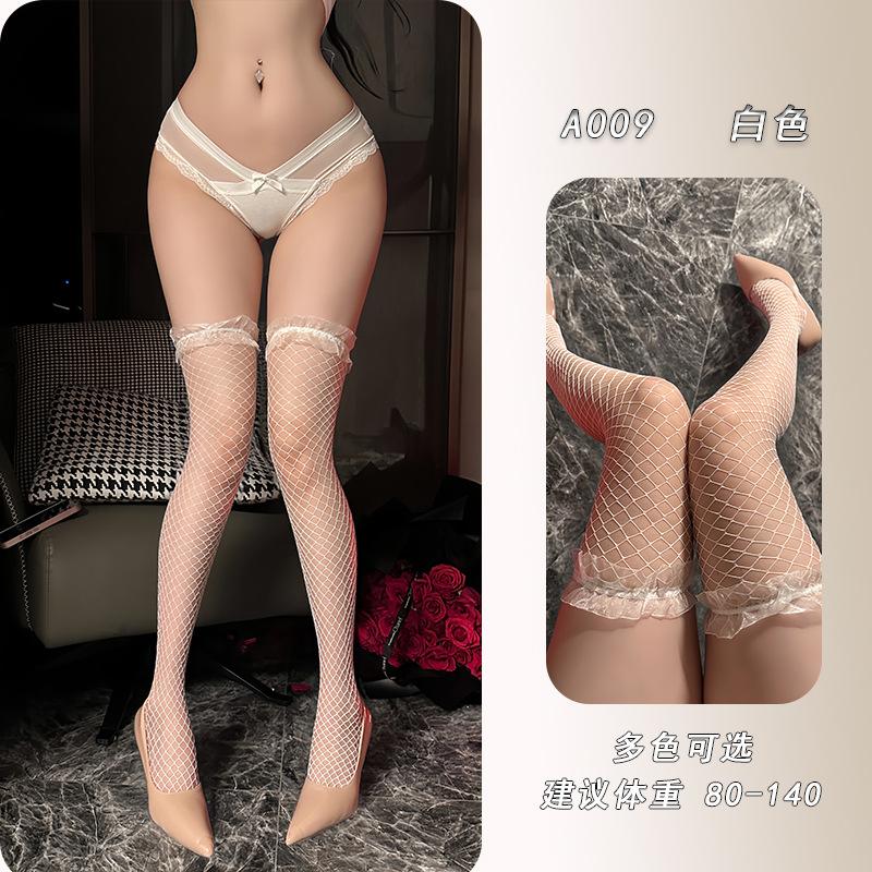Ye Yu hollow bow sexy long knee net socks jk ultra-thin pure desire temptation can be torn off sex stockings