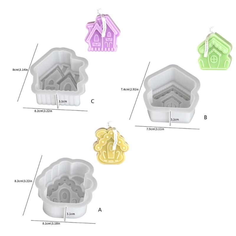 Silikonformen in Hausform für Kerzen aus Epoxidharz, Seifenherstellung, Schokolade und Fondant zum Backen von Kuchen