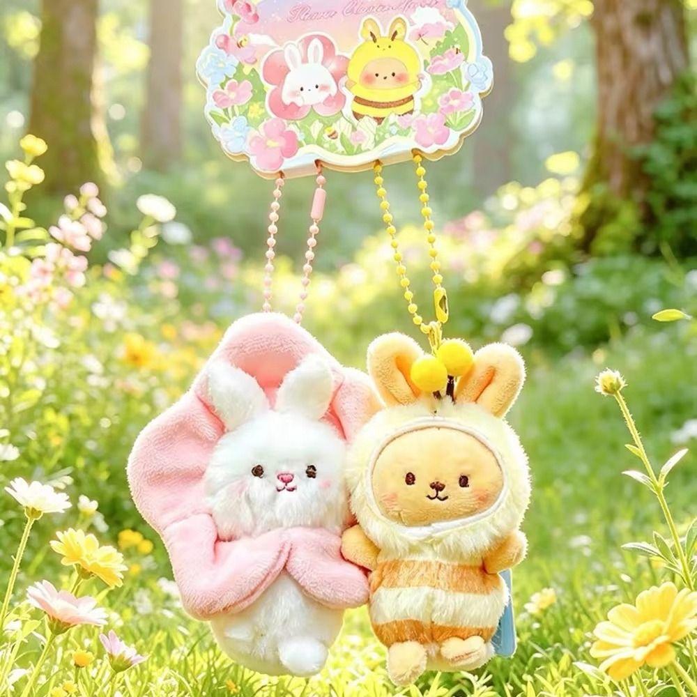 Bee Rabbit Flower Fairy Keychains Bag Charms Plush Keychains Magnetic Couple Pendant Backpack