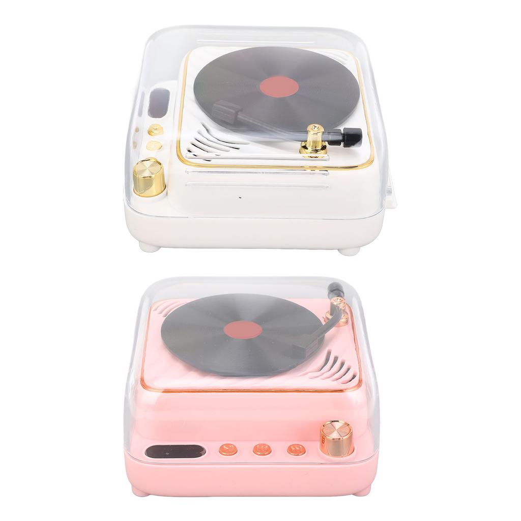 BT Speaker Retro Record Player Shaped Decorative Speaker for Bedroom Bedroom Gift 3.7V