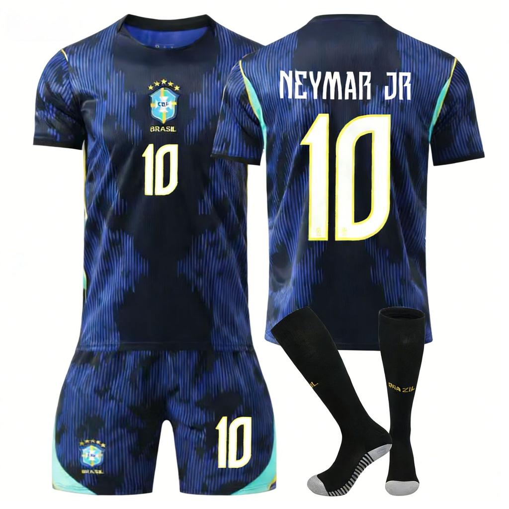 WK 2026 Brazilië uittenue 7 Vinicius 9 Endrik 10 Neymar, voetbaltenue set