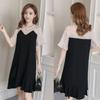 Korean Style Summer 2026 Maternity Chiffon Dress with Short Sleeves - Trendy Mid-Length Design for Moms