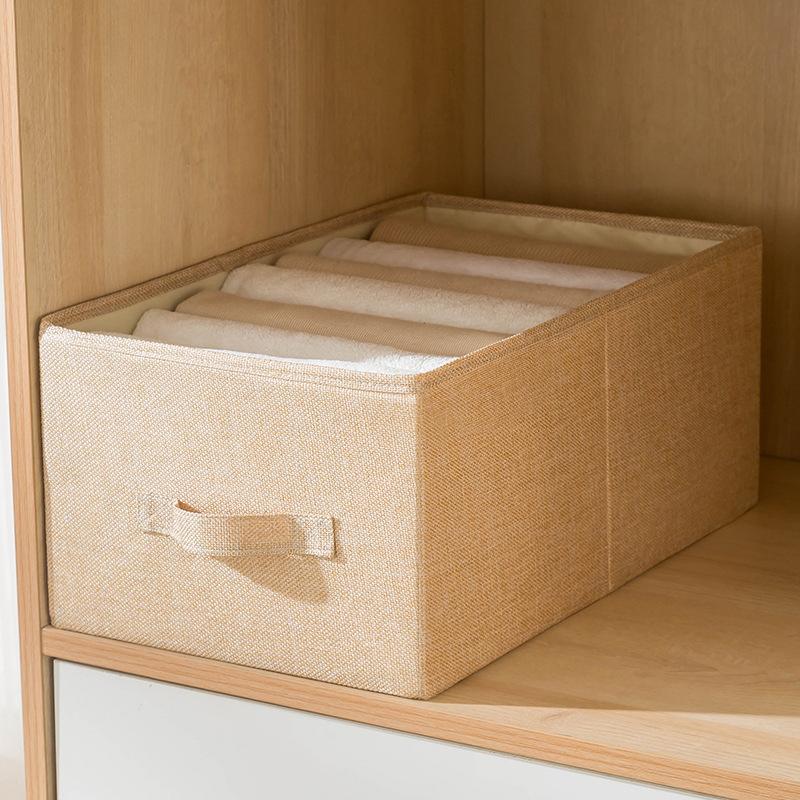 Fabric Cloth Storage Box for Book Clothes Toys Sundries Storage Foldable Closet Drawer Storage Wardrobe Clothes Bra Organizer