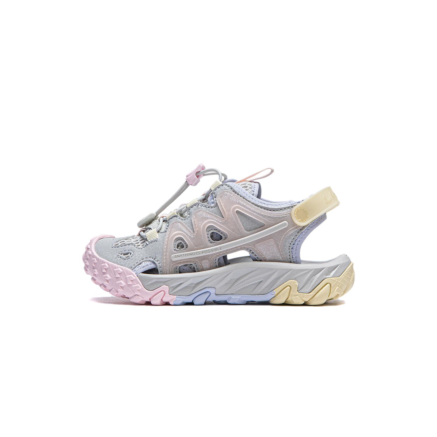 

Li Ning Kids удобные нескользящие амортизирующие прочные сандалии Rebound детские сандалии розовые YKKU006-4 27