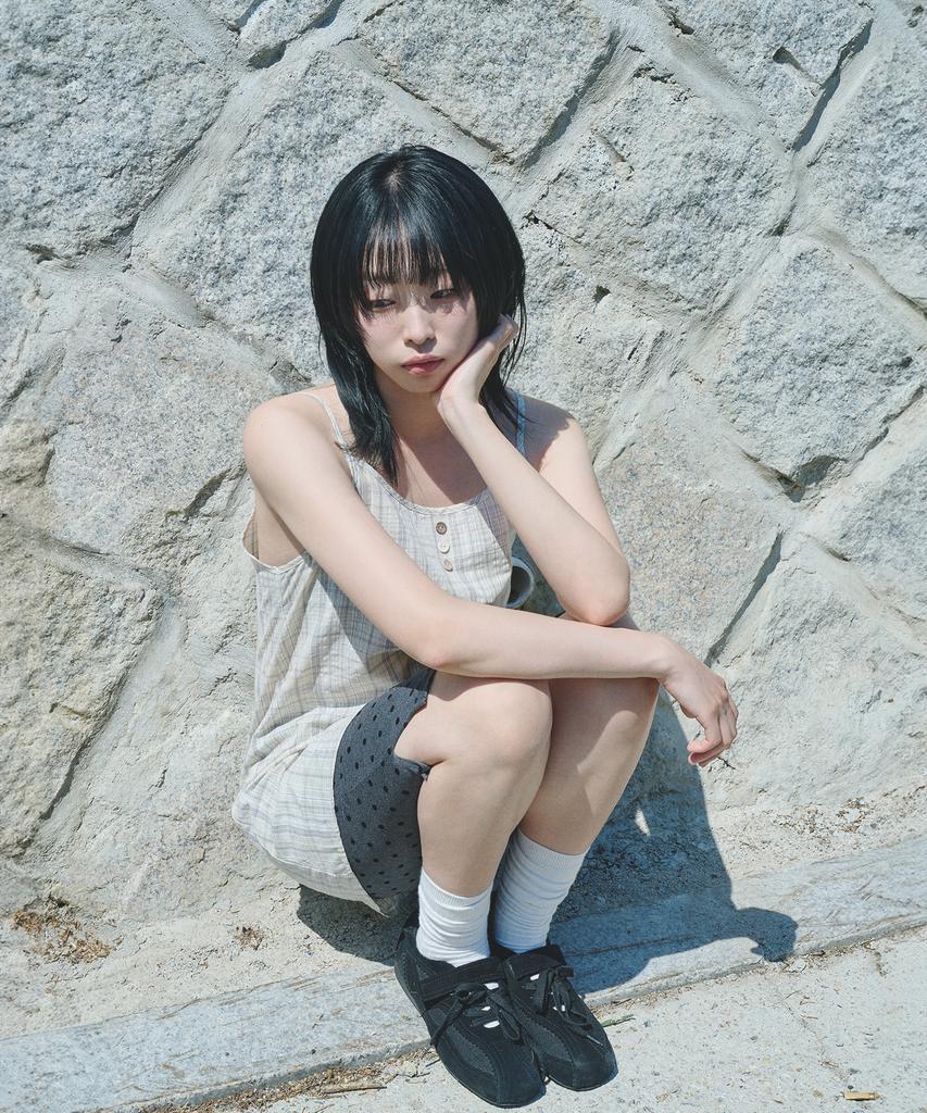 Mihebeu [Blue Closet X Miheb] Check Layered Sleeveless Dress Butter Yellow