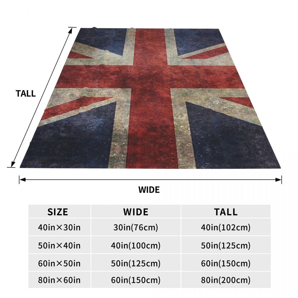 Vintage UK British Flag Sherpa Blanket Soft Warm Flannel Throw Blanket Bedding for Bed Living room Picnic Travel Home Couch