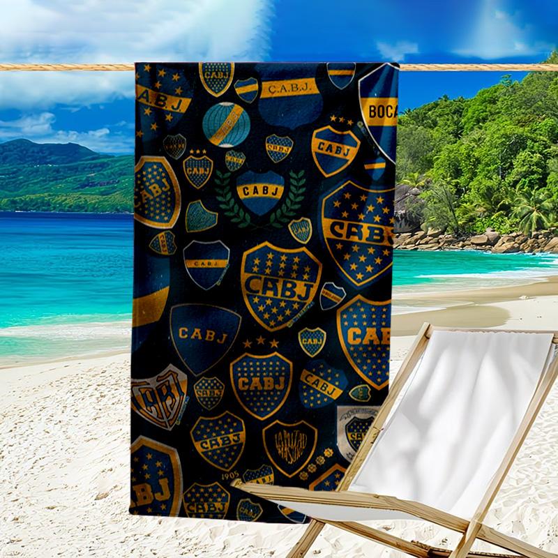 Boca Football Club Bedrucktes Strandtuch, Superweiche Mikrofaser, Perfektes Geschenk Geburtstag, für Pool, Strand, Reisen, für Familie und Freunde