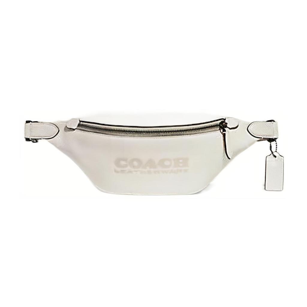 Coach Charter Pebble Grain Adjustable Shoulder Strap Leather Waist Bag Large Women waist bag White C6291-TXW
