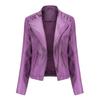 Turn-down Collar PU Faux Artificial Leather Jackets Women Jacket Black Pink Red Biker Coat