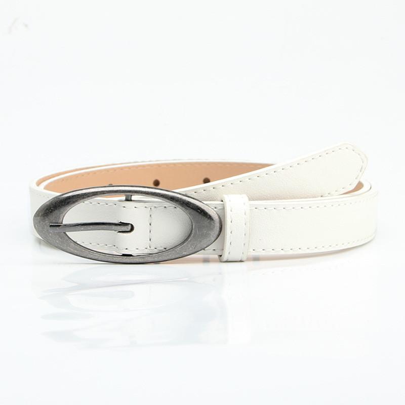 Modern Womens Leather Waist Belt With Silver Alloy Pin Buckle For Daily Wear