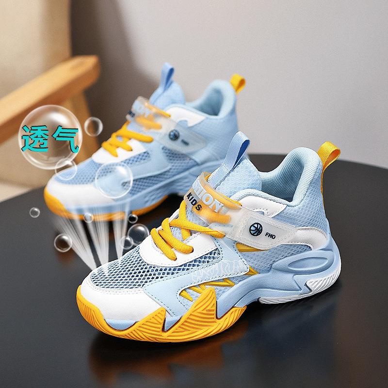 Breathable Single Net Children's Basketball Shoes Non-slip and Wear-resistant Professional Training 2025 Summer New Non-slip Boots Sports Shoes