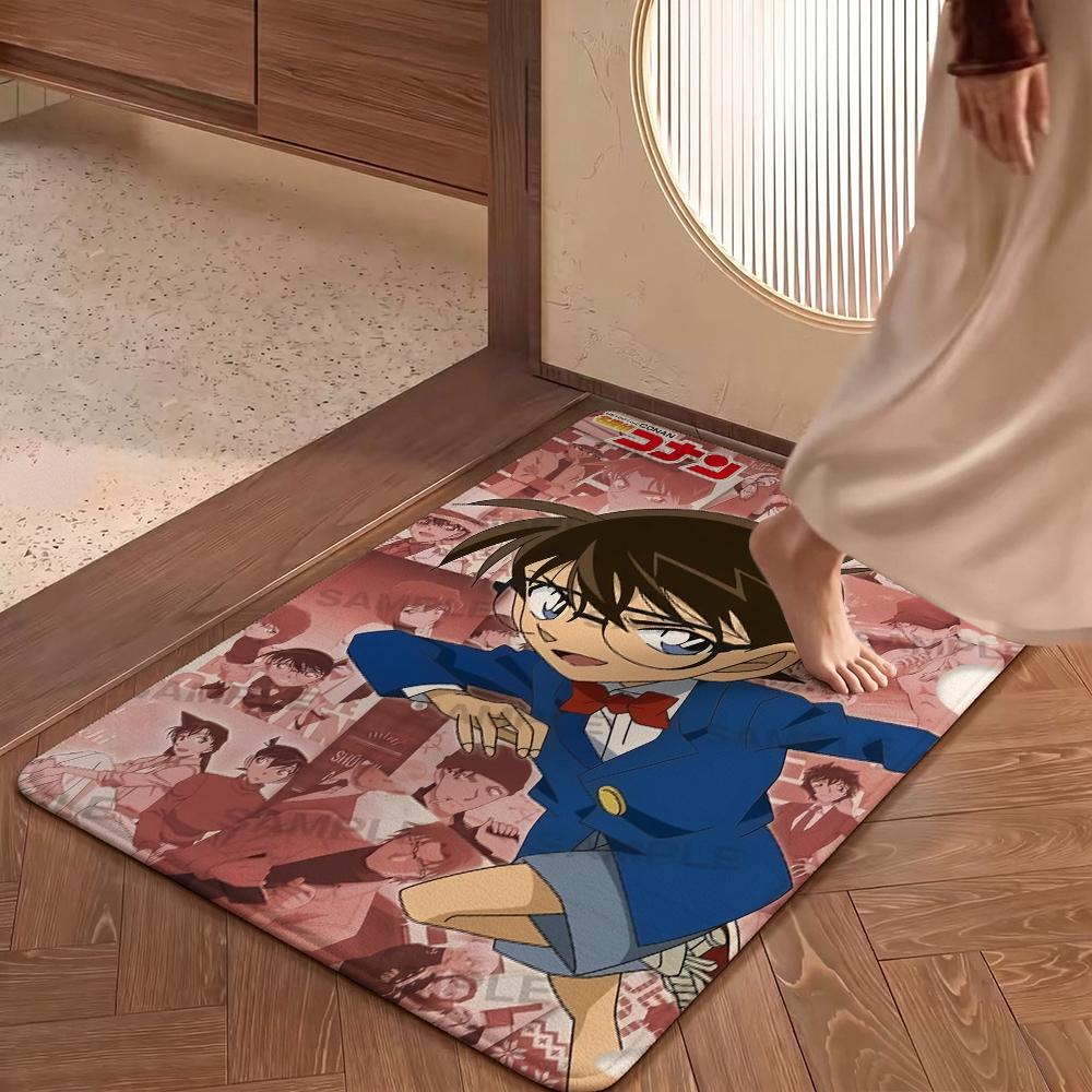 Detective Conan Anime Adventure Patterned Rug Absorbent Nonslip Carpet For Study Reading Area Home Party Decor Christmas Gift