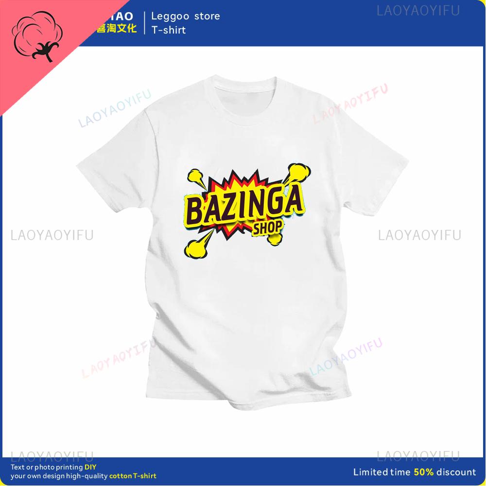 Big Bang Theory Bazinga Tshirt Mens Cotton Shortsleeved Sheldon Cooper Casual Everyday Streetwear
