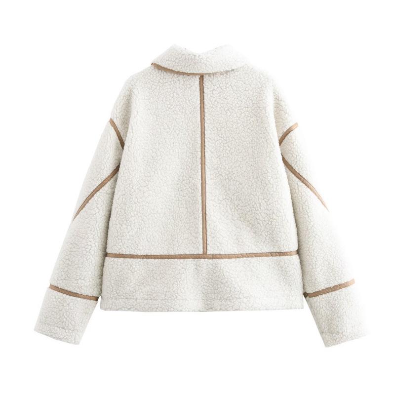 Winter European & American High Street Style Women's Fleece Double-Sided Jacket Coat