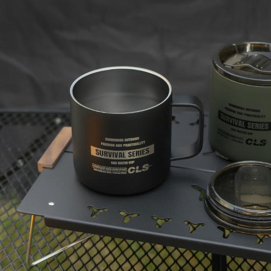 350ml kempingový hrnek s víčkem Potravinářský hrnek bez BPA Ultra lehký nerezový hrnek na vodu Outdoor Travel Camping nádobí