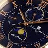 [Salvatore Marra] Watch Moon Phase Multi-Calendar 50m Waterproof Business Formal Men's Leather Strap Limited Edition Pink Gold Blue Brown