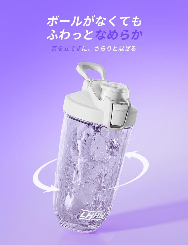 LHHW Protein Shaker, BPA-Free, Tritan Finish, for Making Protein Shakes - 500ml, Fills To 650ml (White)