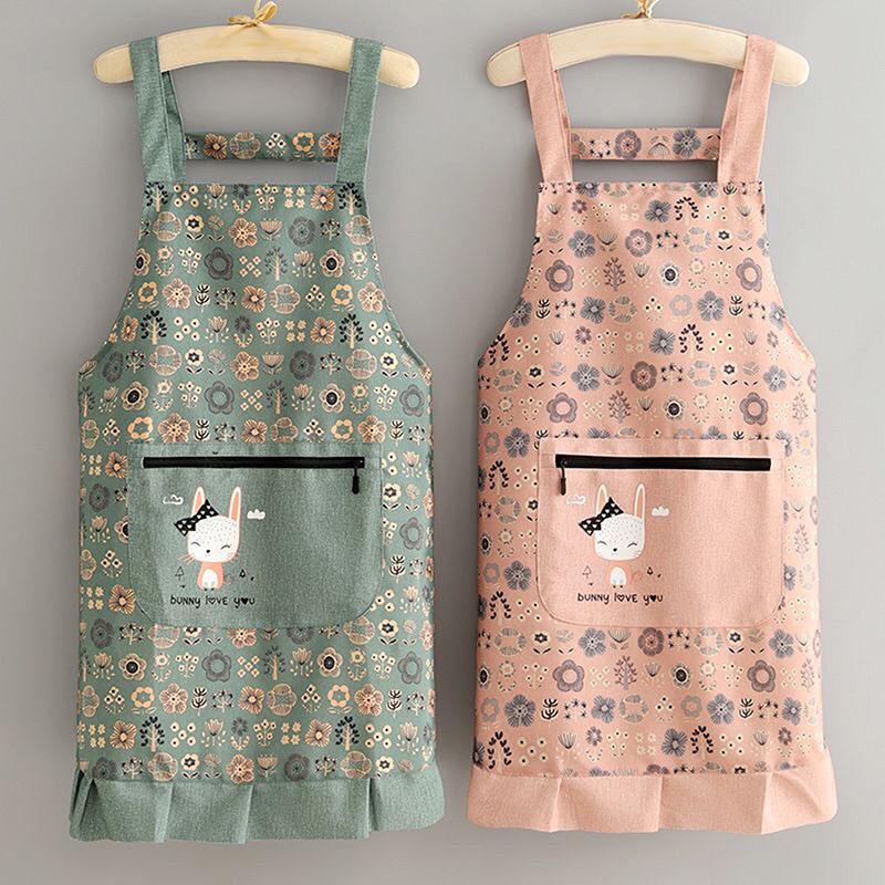 1Pcs Kitchen Sleeveless Apron Household Polyester Cooking Apron With Pocket Clothes Protection For Barber Painter Chef