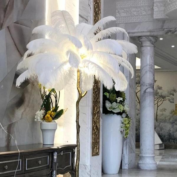 10 ks Elegantní pštrosí peří Bílé nadýchané peříčko pro svatební hostinu Domácí dekorace do pokoje DIY 30-35cm