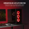 CORSAIR ML140 LED ELITE, 140mm Magnetic Levitation Red LED Fan with AirGuide, Single Pack (CO-9050123-WW)