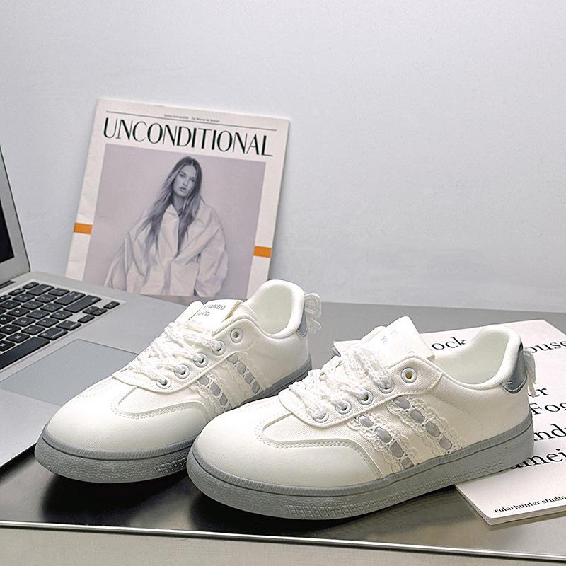 

Board shoes women s new summer thin breathable thick-soled white shoes with skirts 40 серебряный