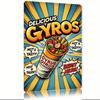 Vintage Greek Gyros Metal Tin Sign Iron Wall Art for Kitchen Dining Room Home Decor  Retro Advertisement Style Plaque