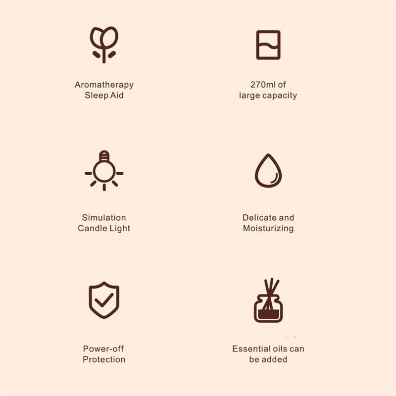 New Creative  Air Humidifier USB Ambient Light Simulation Flame Aromatherapy Machine Atomizer Air Purification