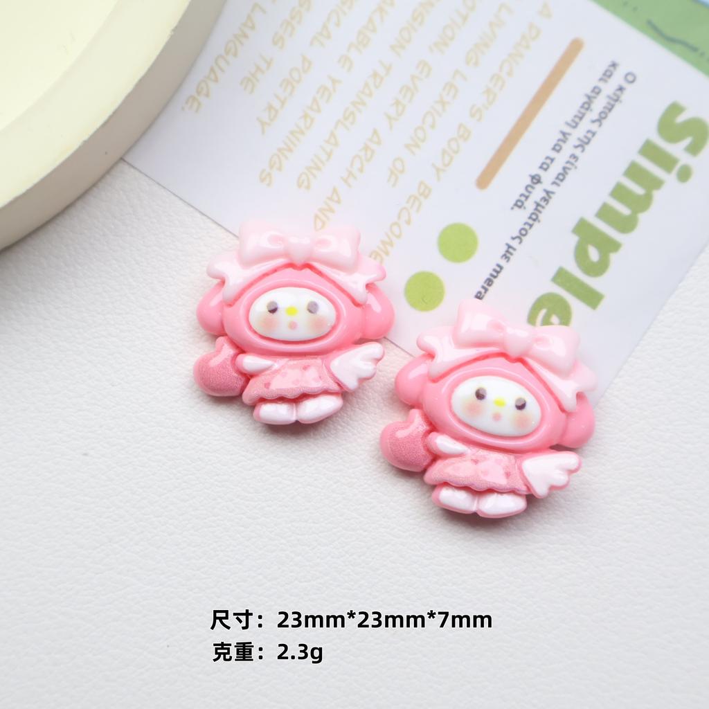 24/120PCS Cartoon DIY Resin Accessories, Heart-shaped Wings, Handmade Hair Clips, Phone Cases, Keychains, Jewelry Accessories