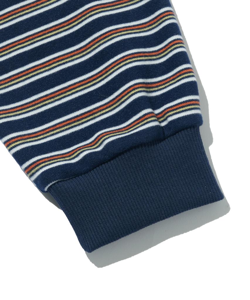 TAILOR STUDIO British Classic Striped Long Sleeve Tee (Navy)