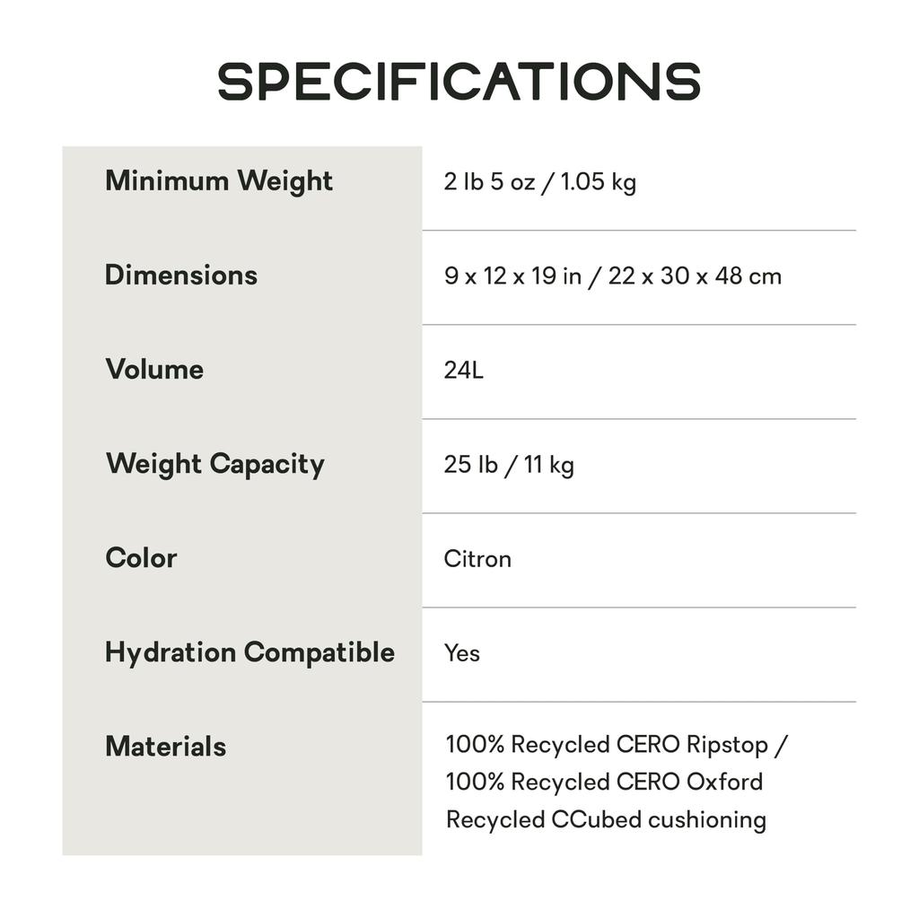 Backpack Resolve 25L Citron [Neemo Equipment] W's Women's